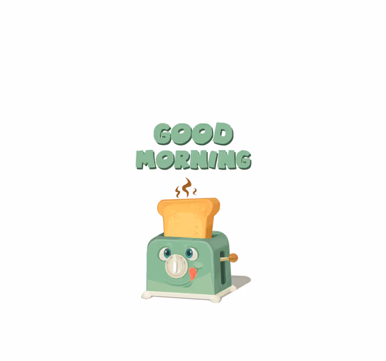 Good morning with toaster kitchen blind - TenStickers