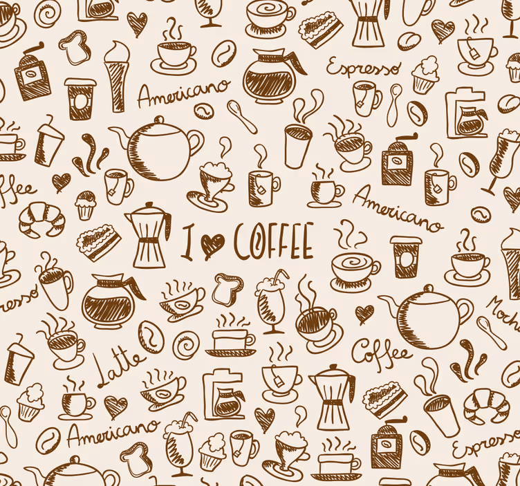 Coffee pattern kitchen blind - TenStickers
