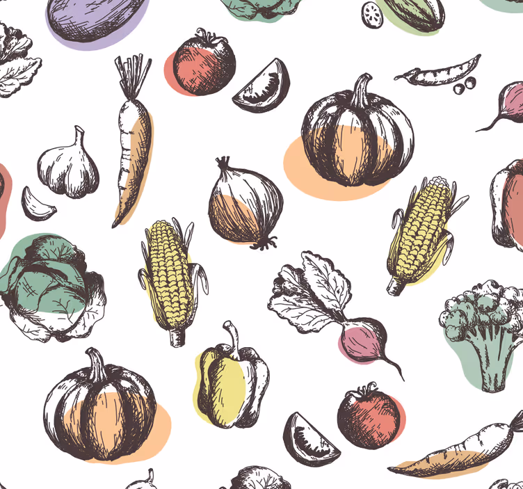 Ingredients pattern retro style kitchen blind - TenStickers