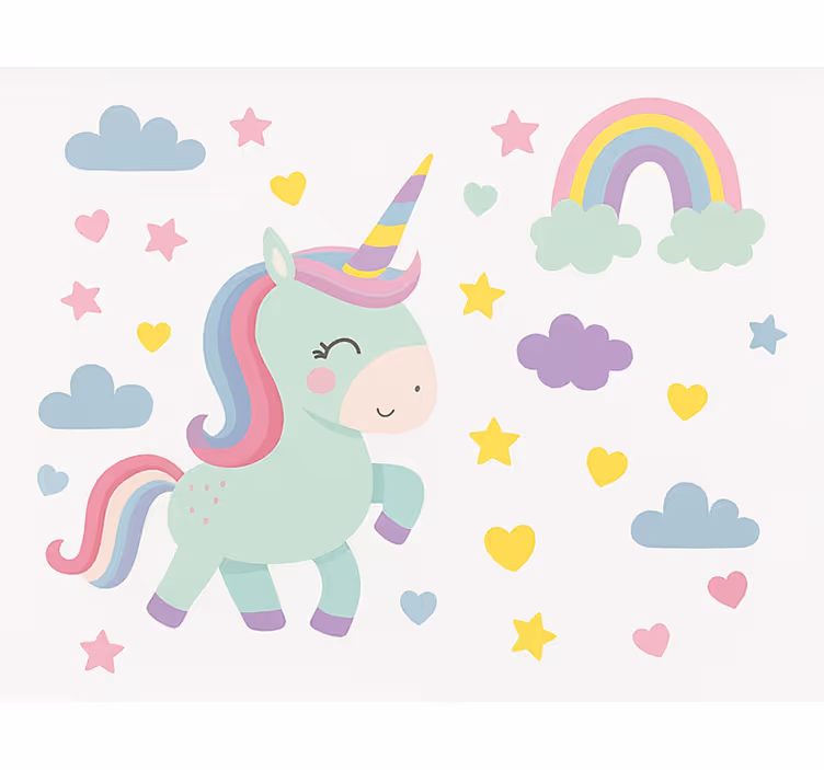 Colorful unicorn design childrens blind - TenStickers