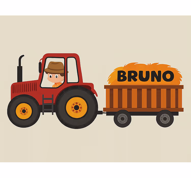 Tractor design with name childrens blind - TenStickers