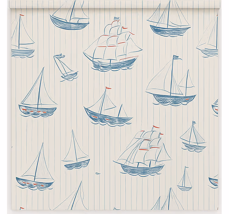 Drawing boats design childrens blind - TenStickers