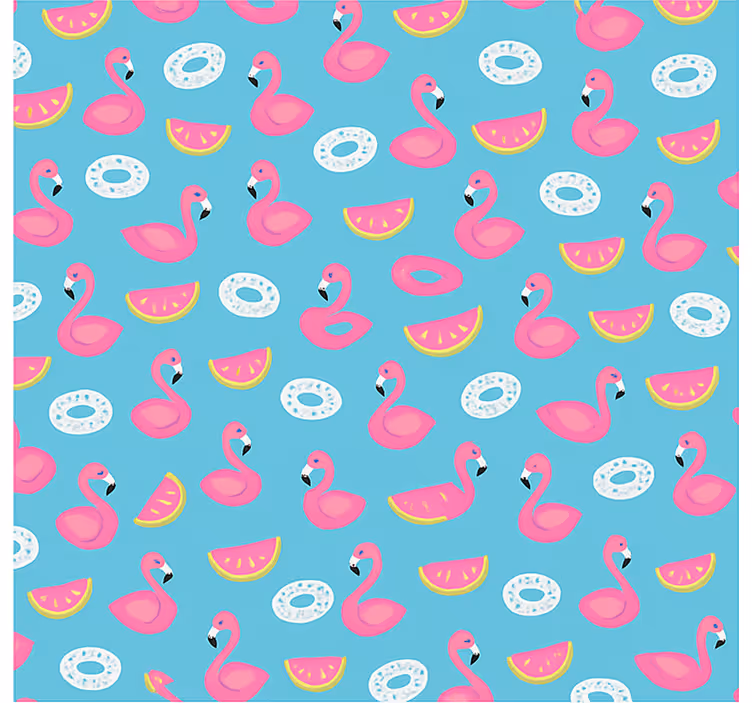Blue flamingo print childrens blind - TenStickers