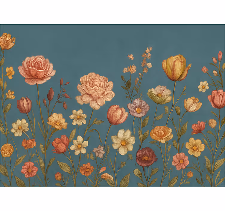 Earthy floral meadow master bedroom blind - TenStickers
