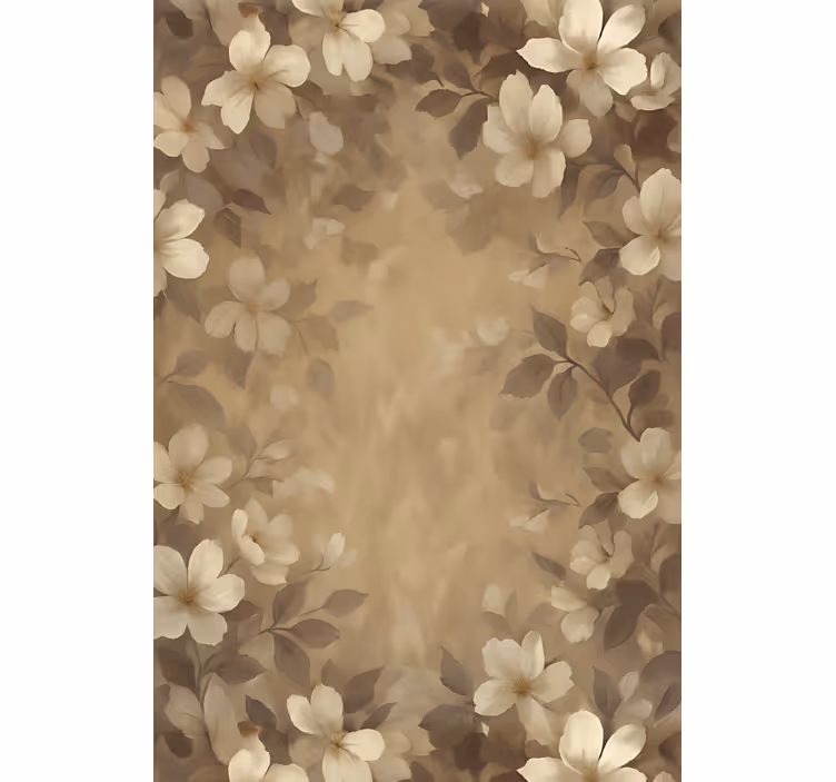 Beige painted flowers living room blind - TenStickers