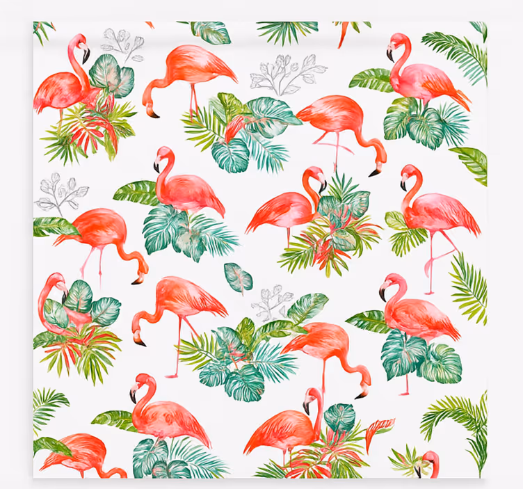 Flamingo Tropical Pattern kitchen blind - TenStickers