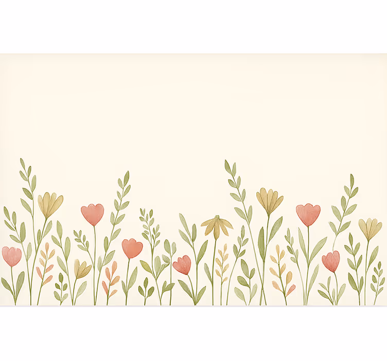 Field Flowers Border kitchen blind - TenStickers