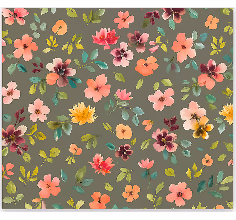 Vibrant Watercolor flowers kitchen blind - TenStickers