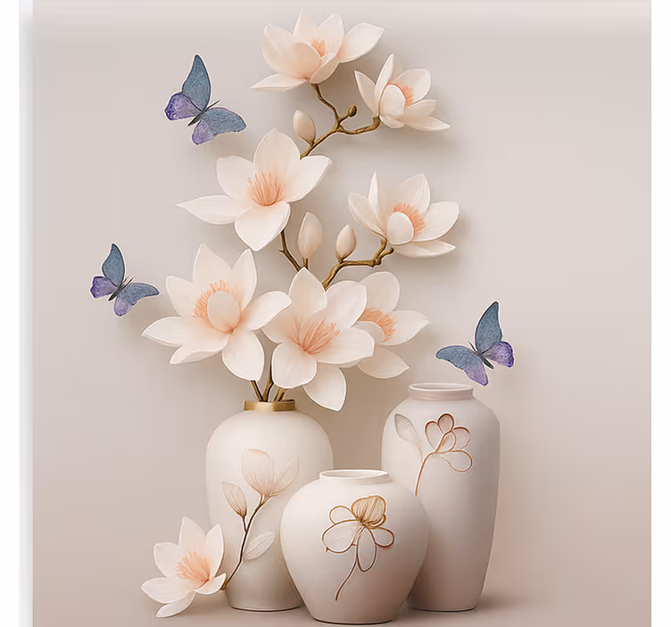 3D floral art living room blind - TenStickers