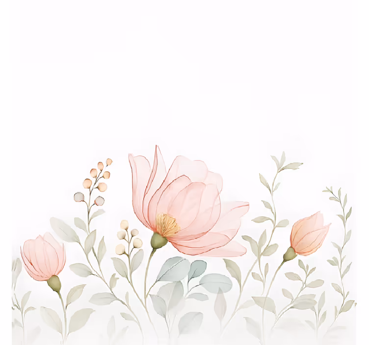 Abstract translucent florals master bedroom blind - TenStickers