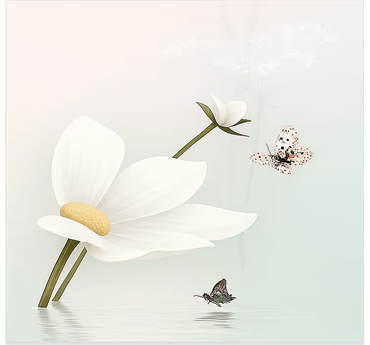 Ethereal Daisy Reflections kitchen blind - TenStickers