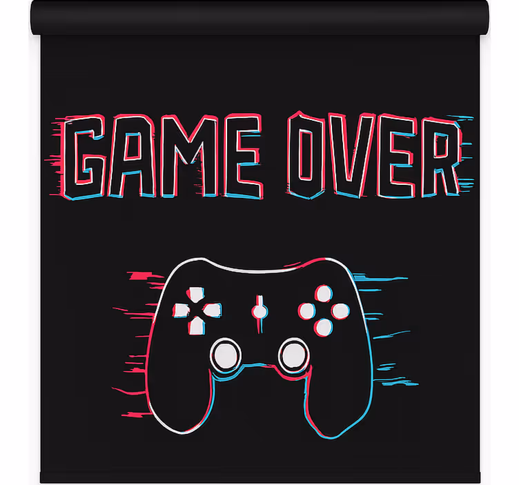 "Game over" geek roller blind - TenStickers