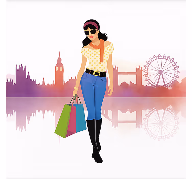Londoner city girl teenage  roller blind - TenStickers