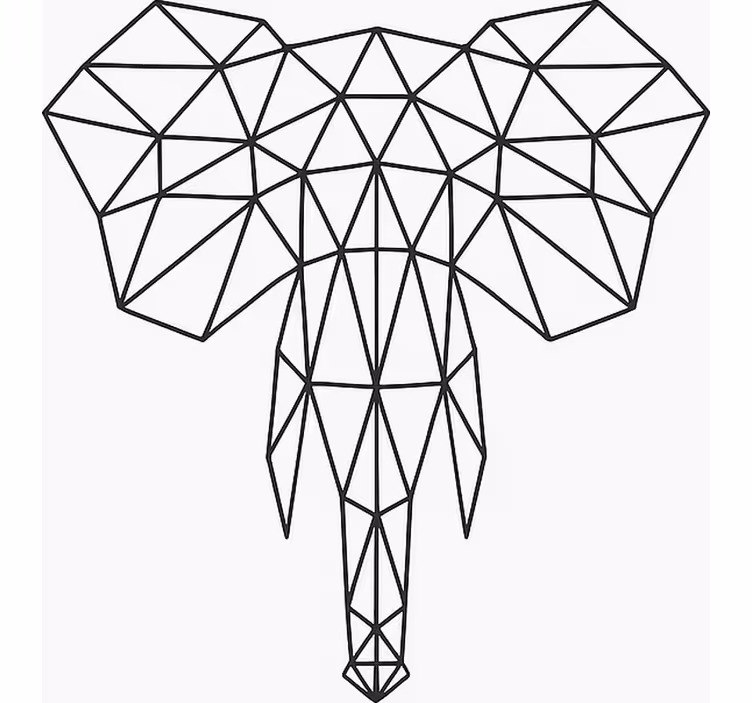 Modern geometric elephant teenage  roller blind - TenStickers