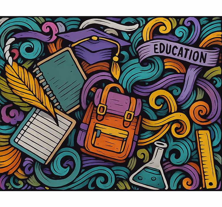 Colorful abstract objects teenage  roller blind - TenStickers