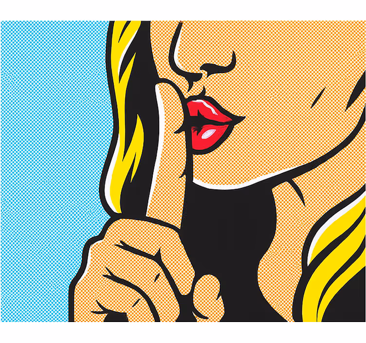 Pop art girl shushing teenage  roller blind - TenStickers