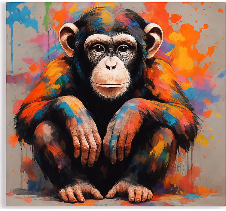 Monkey with colors teenage  roller blind - TenStickers