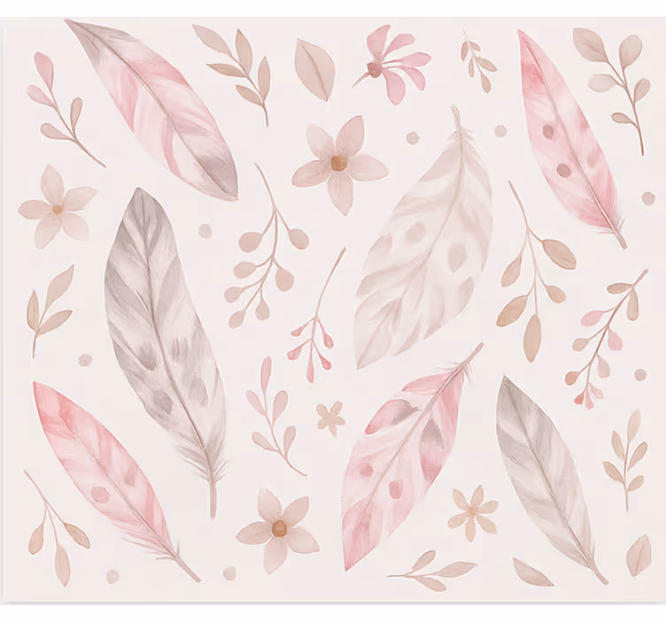 feathers pink teenage  roller blind - TenStickers