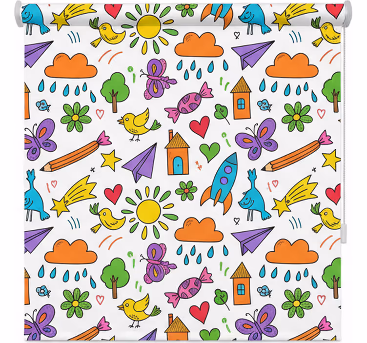 Scandinavian blind playful doodle print - TenStickers