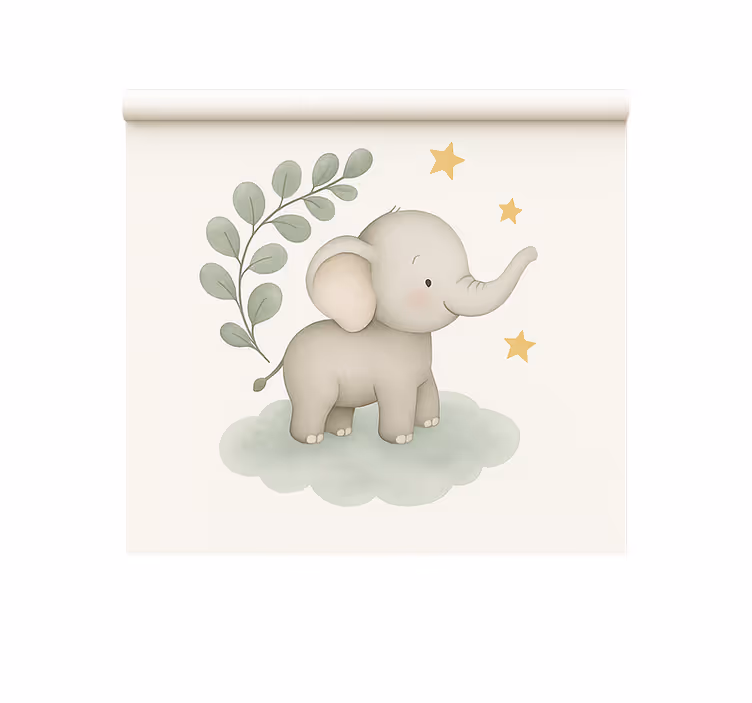Scandinavian blind customisable cloud baby elephant - TenStickers
