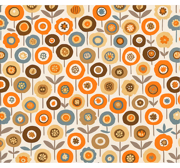 Scandinavian blind colourful vintage flowers - TenStickers