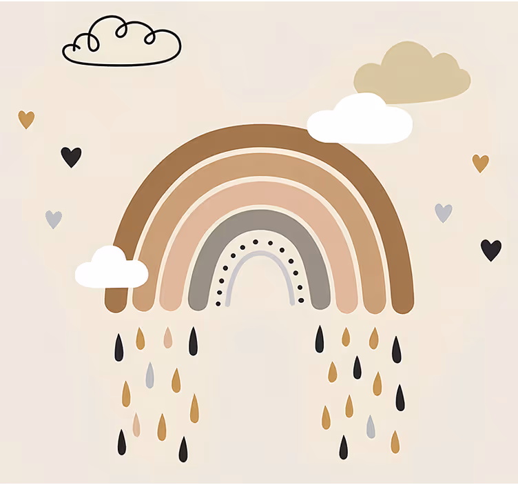 Scandinavian blind in nude tone rain rainbow - TenStickers