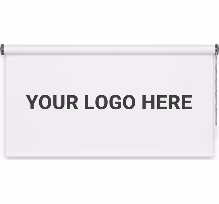 Office blind with custom business logo - TenStickers