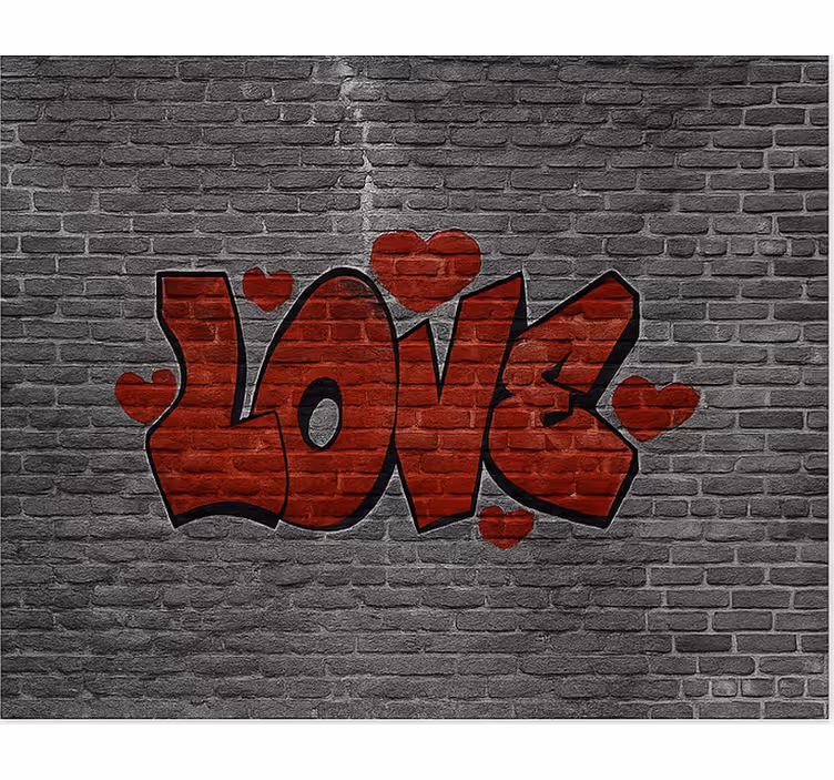 Modern blind love on brick wall - TenStickers