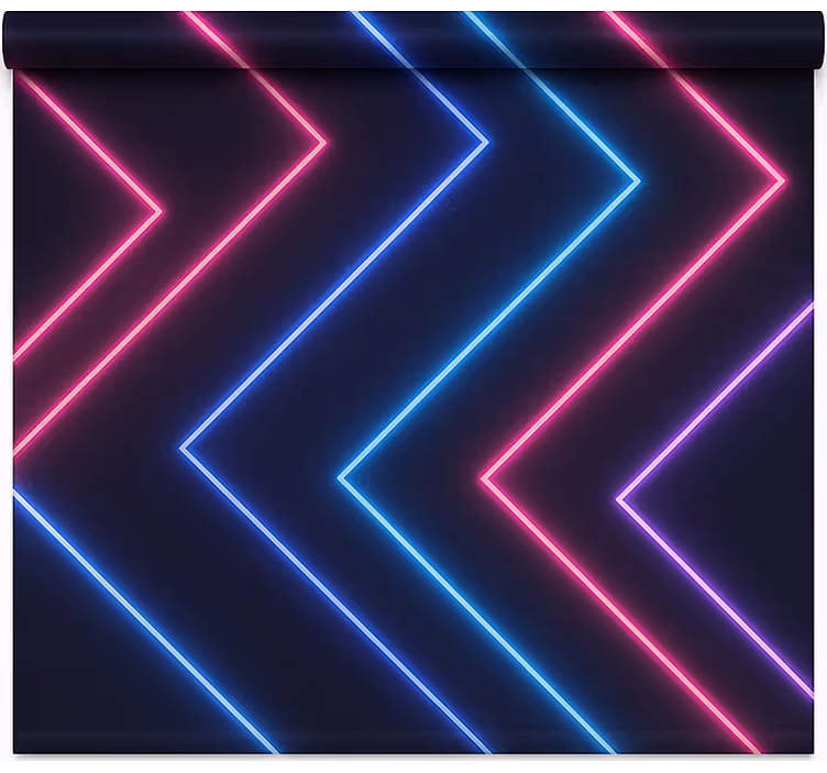 Teenage roller blind neon lights shining through - TenStickers