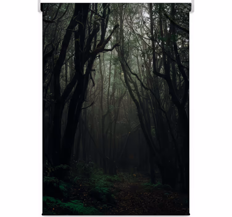 Tree roller blind dark enchanted forest - TenStickers