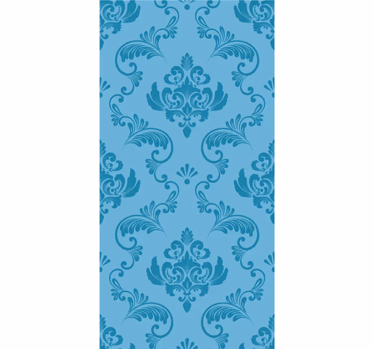 Bathroom blind in blue botanical curves - TenStickers