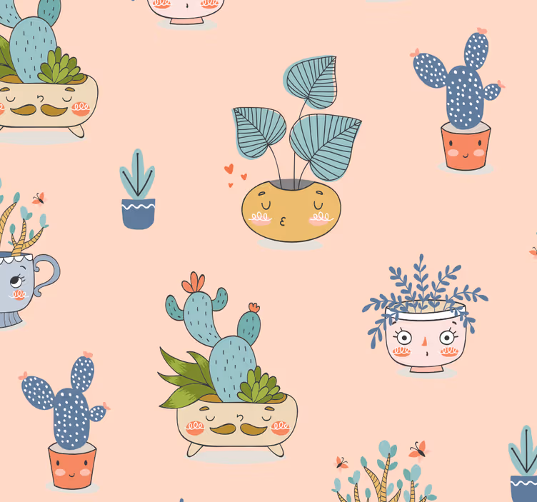 Dining room blind with moving plant pots - TenStickers