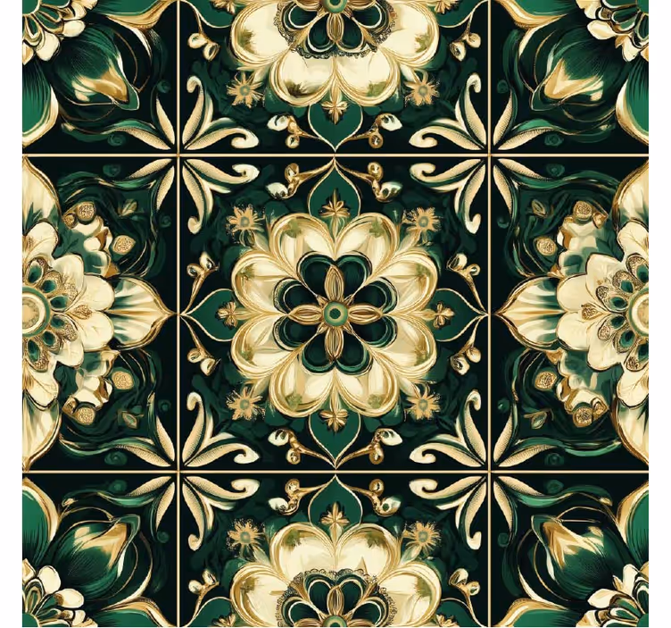 Kitchen blind with botanical mosaic tiles - TenStickers