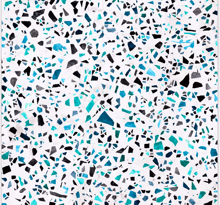 Kitchen blind with blue terrazzo design - TenStickers