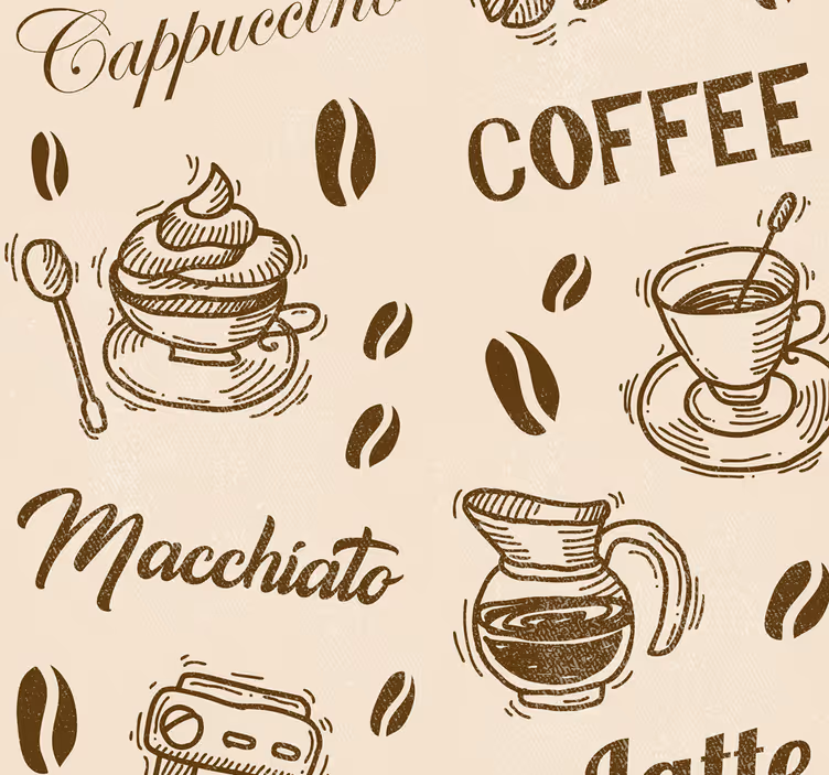 Kitchen blind with coffee varieties design - TenStickers