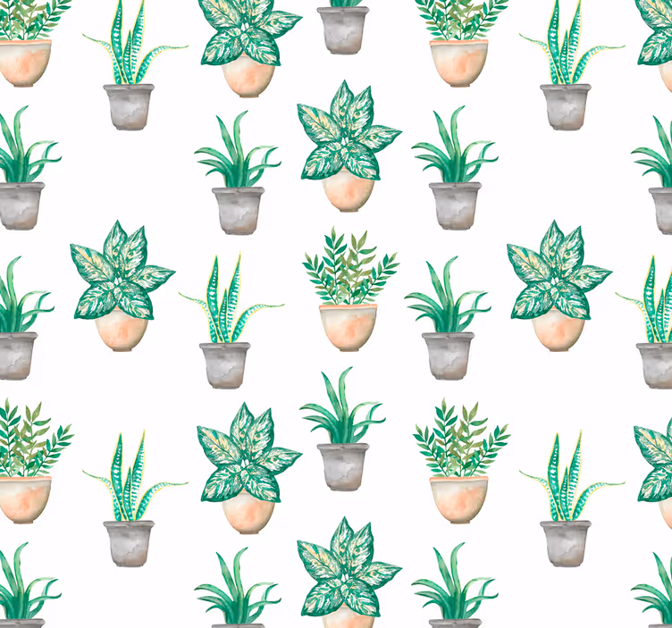 Kitchen blind potted greenery design - TenStickers