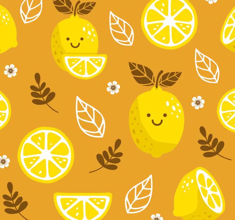 Kitchen blind in cheerful citrus design - TenStickers