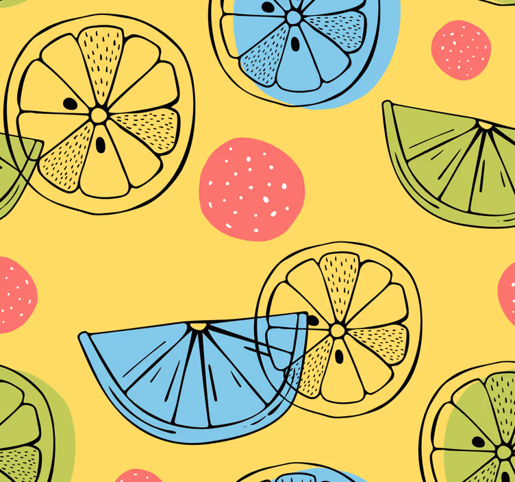Citrus slices pattern kitchen blind - TenStickers