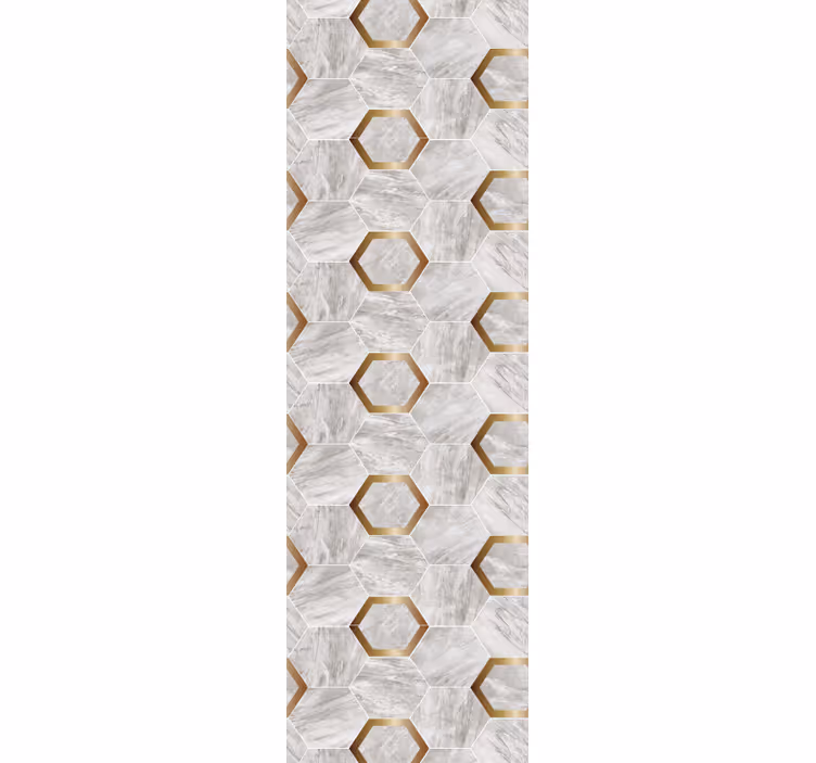 Kitchen blind with grand gold marble hexagons - TenStickers