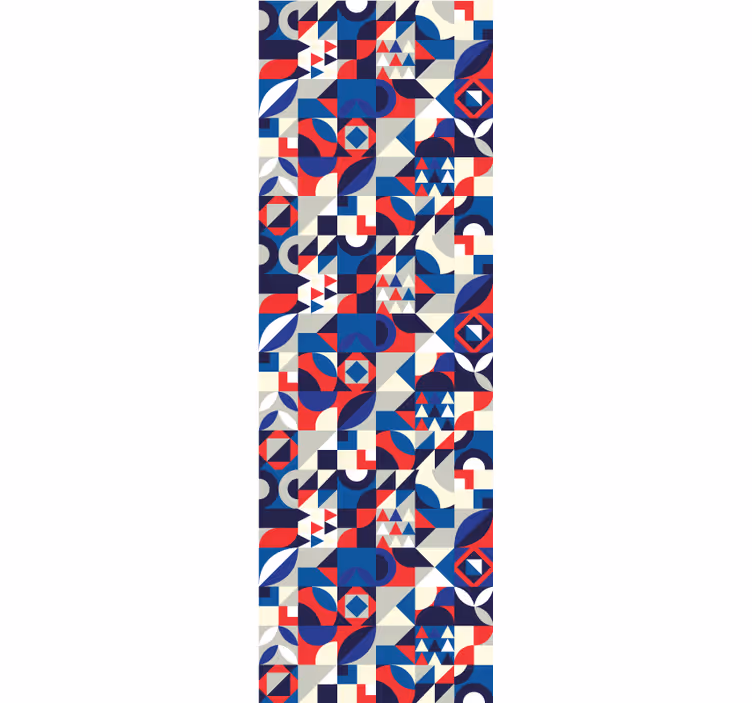 Kitchen blind in red and blue mosaic pattern - TenStickers