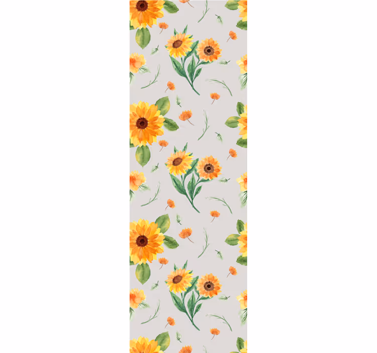 Kitchen blind with sunflower watercolor pattern - TenStickers