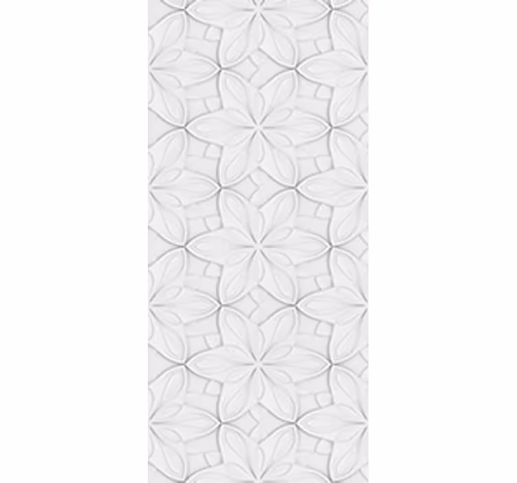 Kitchen blind with minimalistic floral hexagon tiles - TenStickers