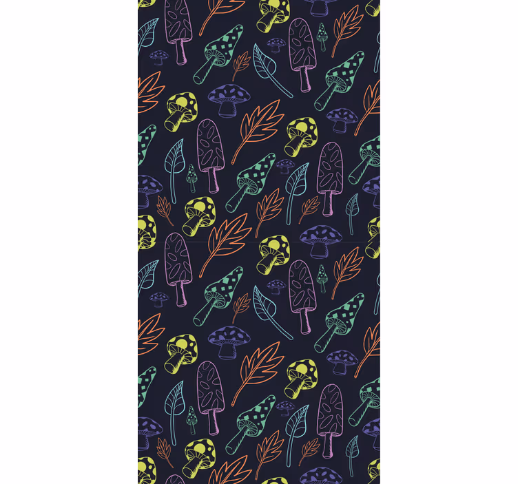 Kitchen blind with colorful mushroom pattern - TenStickers