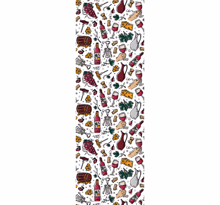 Grapes wine and cheese vintage pattern kitchen blind - TenStickers
