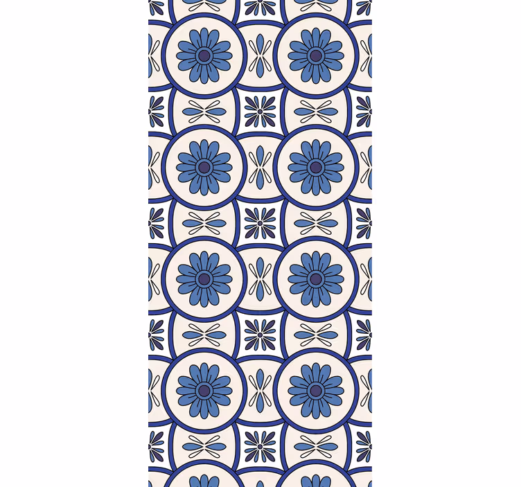 Kitchen blind blue flower portuguese tile - TenStickers