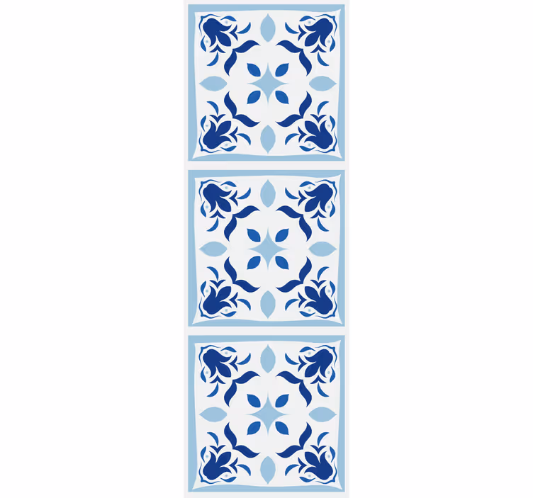 Kitchen blind with typical portuguese tile flowers - TenStickers