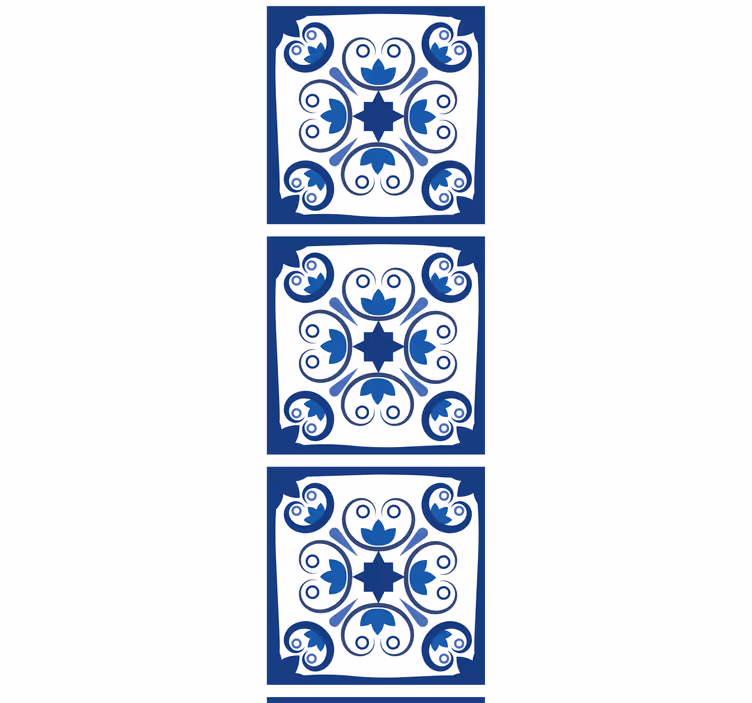 Kitchen blind typical beautiful blue portuguese tile - TenStickers