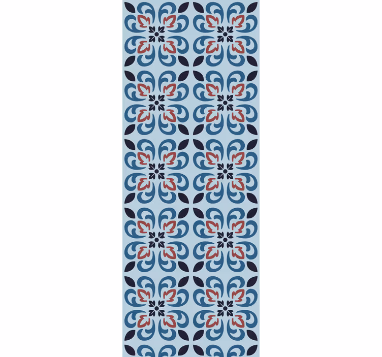 Kitchen blind in baby blue round portuguese tile - TenStickers