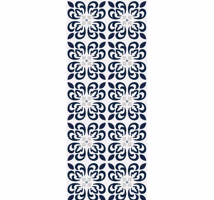 Kitchen blind in dark blue clover portuguese tile - TenStickers