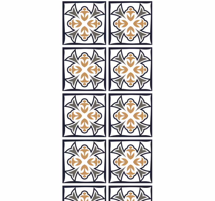 Kitchen blind in beige and black portuguese tile - TenStickers